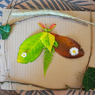 Oeuvre faite de feuilles